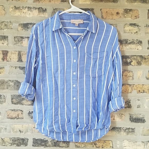 Philosophy Tops - Hi-Lo Philosophy Button-up Shirt